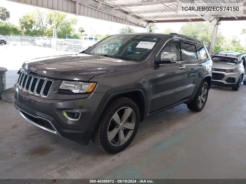 2014 Jeep Grand Cherokee Limited VIN: 1C4RJEBG2EC574150 Lot: 40389572