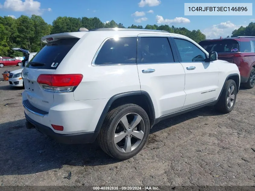 2014 Jeep Grand Cherokee Limited VIN: 1C4RJFBT3EC146896 Lot: 40392835