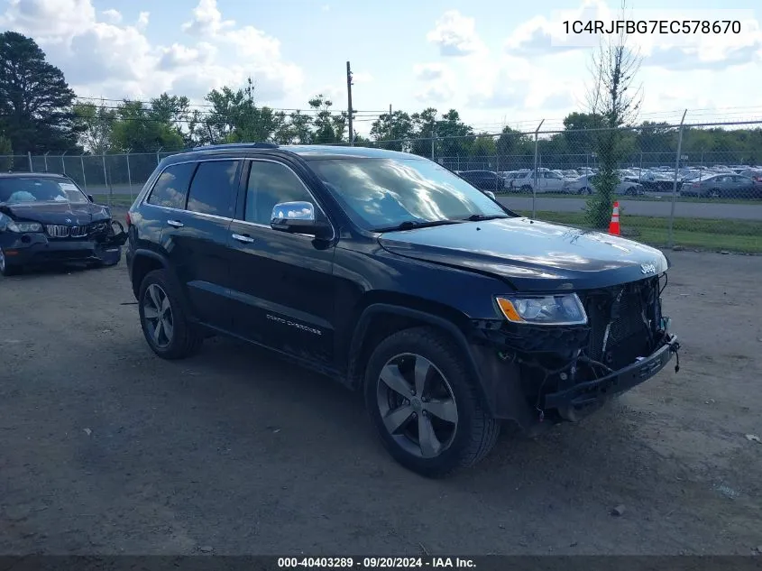 2014 Jeep Grand Cherokee Limited VIN: 1C4RJFBG7EC578670 Lot: 40403289