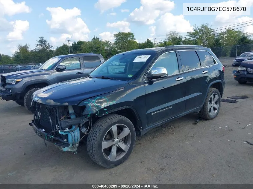 1C4RJFBG7EC578670 2014 Jeep Grand Cherokee Limited