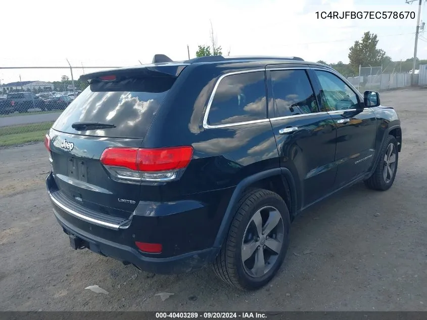 1C4RJFBG7EC578670 2014 Jeep Grand Cherokee Limited