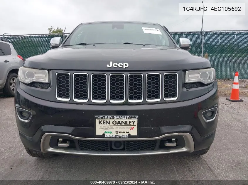 2014 Jeep Grand Cherokee Overland VIN: 1C4RJFCT4EC105692 Lot: 40409979