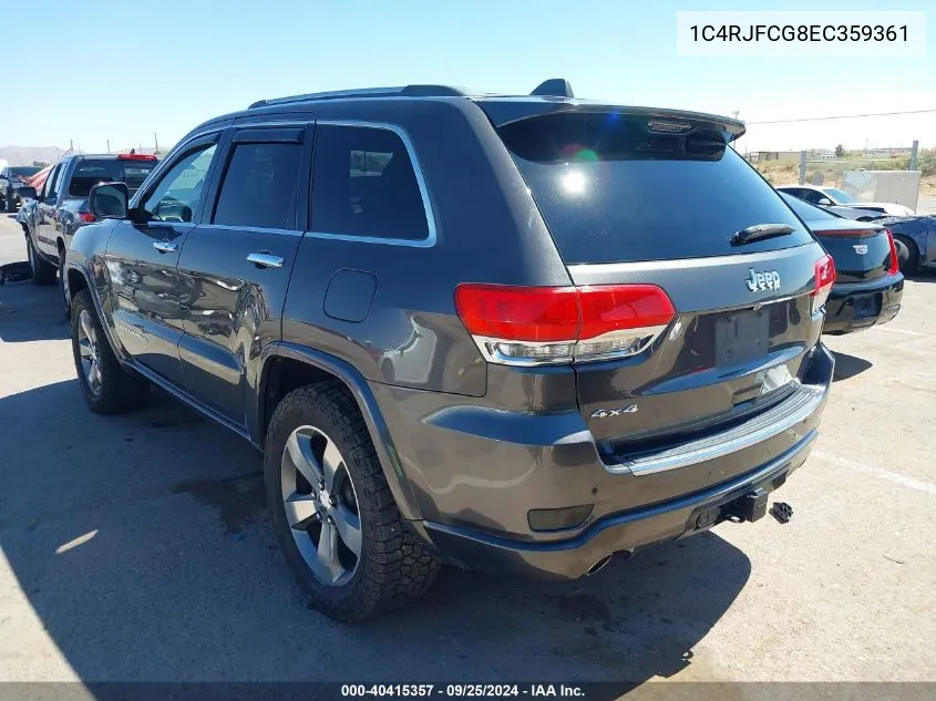 2014 Jeep Grand Cherokee Overland VIN: 1C4RJFCG8EC359361 Lot: 40415357