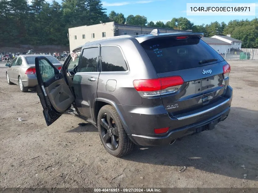 2014 Jeep Grand Cherokee Overland VIN: 1C4RJFCG0EC168971 Lot: 40416951