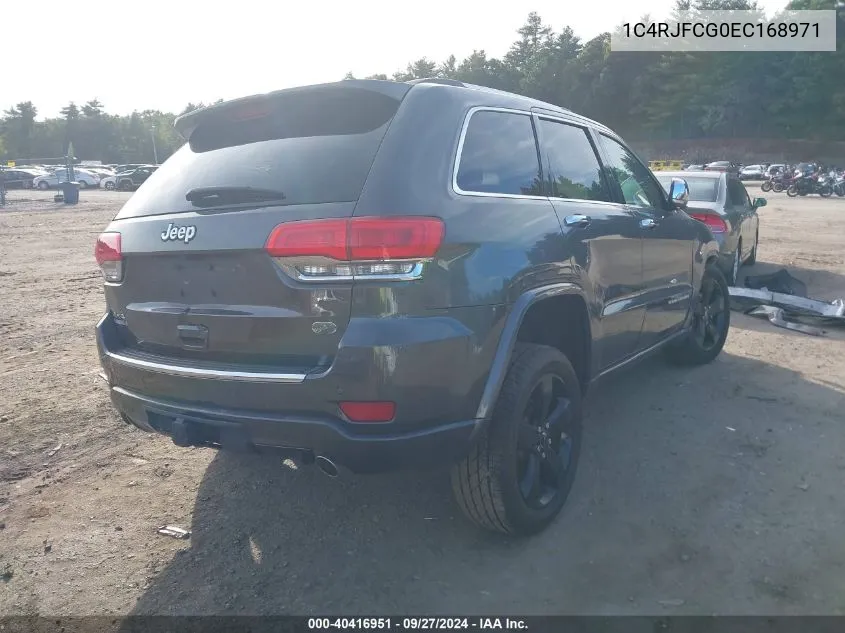 2014 Jeep Grand Cherokee Overland VIN: 1C4RJFCG0EC168971 Lot: 40416951