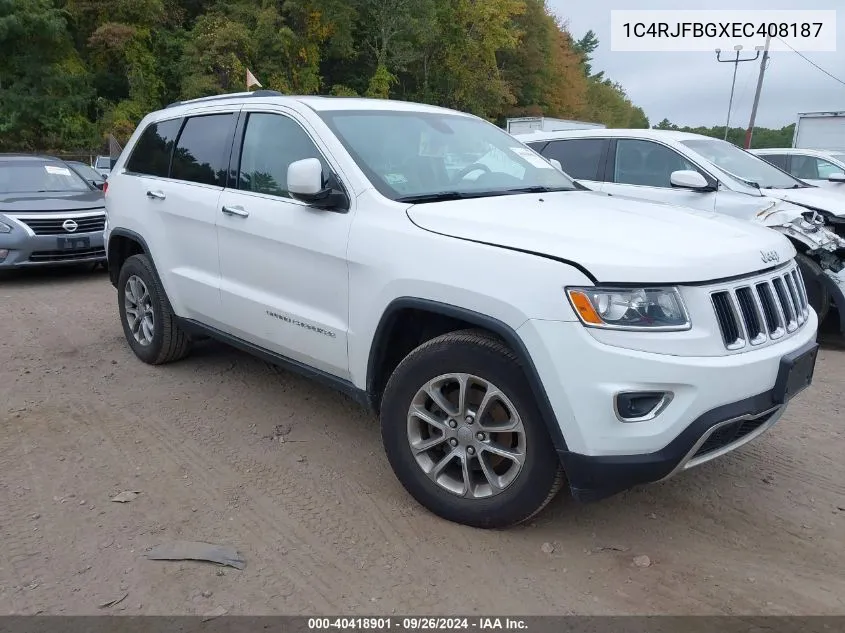 2014 Jeep Grand Cherokee Limited VIN: 1C4RJFBGXEC408187 Lot: 40418901