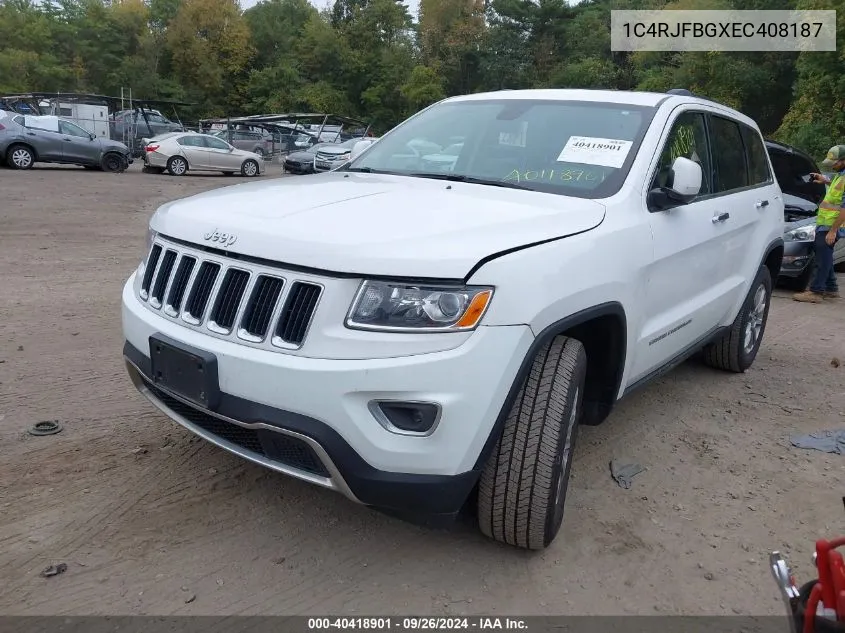 2014 Jeep Grand Cherokee Limited VIN: 1C4RJFBGXEC408187 Lot: 40418901