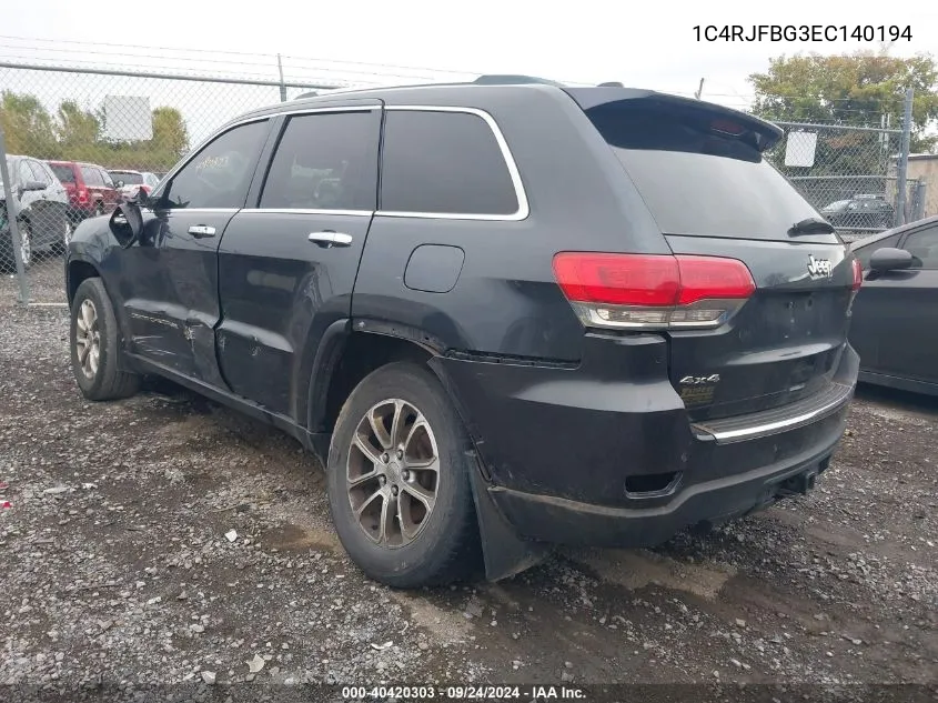 1C4RJFBG3EC140194 2014 Jeep Grand Cherokee Limited