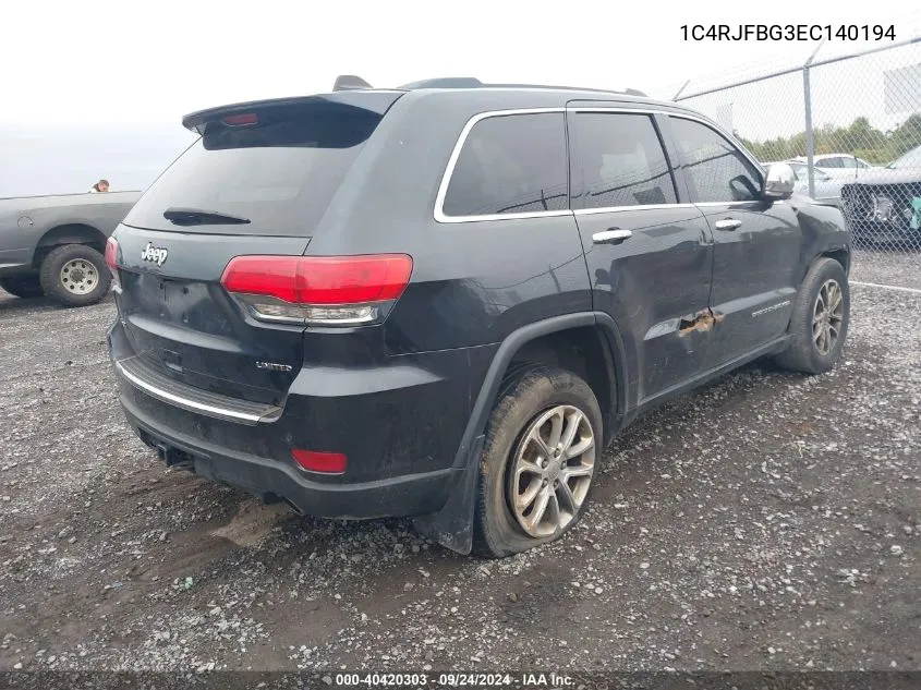 1C4RJFBG3EC140194 2014 Jeep Grand Cherokee Limited