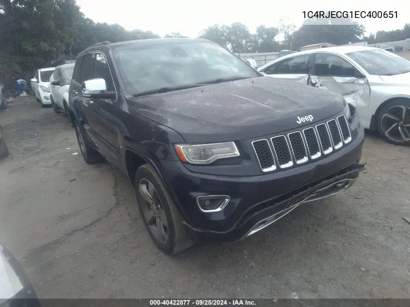 1C4RJECG1EC400651 2014 Jeep Grand Cherokee Overland