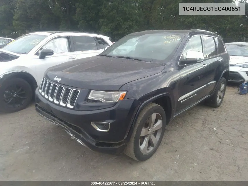 1C4RJECG1EC400651 2014 Jeep Grand Cherokee Overland