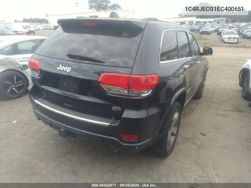 1C4RJECG1EC400651 2014 Jeep Grand Cherokee Overland