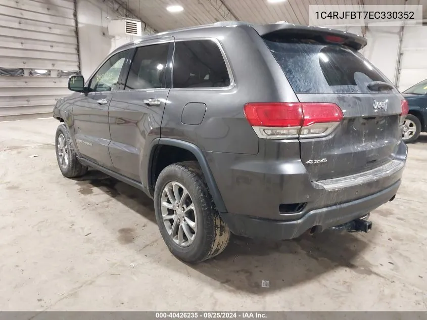 2014 Jeep Grand Cherokee Limited VIN: 1C4RJFBT7EC330352 Lot: 40426235