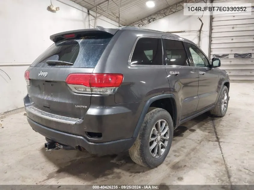 2014 Jeep Grand Cherokee Limited VIN: 1C4RJFBT7EC330352 Lot: 40426235