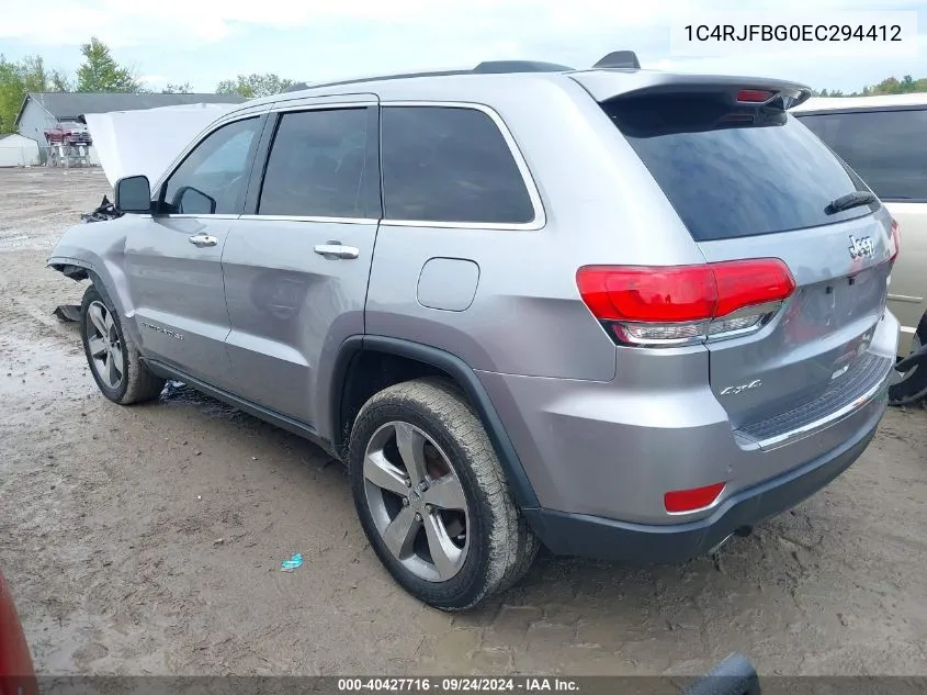 2014 Jeep Grand Cherokee Limited VIN: 1C4RJFBG0EC294412 Lot: 40427716