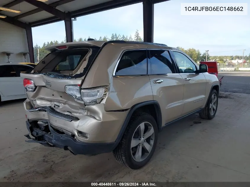 2014 Jeep Grand Cherokee Limited VIN: 1C4RJFBG6EC148662 Lot: 40448611