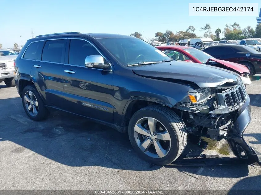 2014 Jeep Grand Cherokee Limited VIN: 1C4RJEBG3EC442174 Lot: 40452631