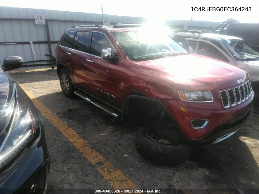 1C4RJEBG0EC364243 2014 Jeep Grand Cherokee Limited