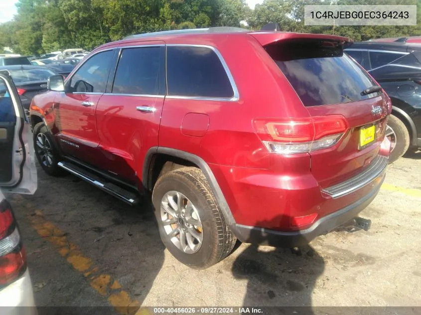 1C4RJEBG0EC364243 2014 Jeep Grand Cherokee Limited