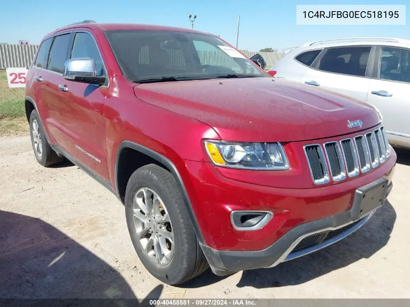 2014 Jeep Grand Cherokee Limited VIN: 1C4RJFBG0EC518195 Lot: 40458581