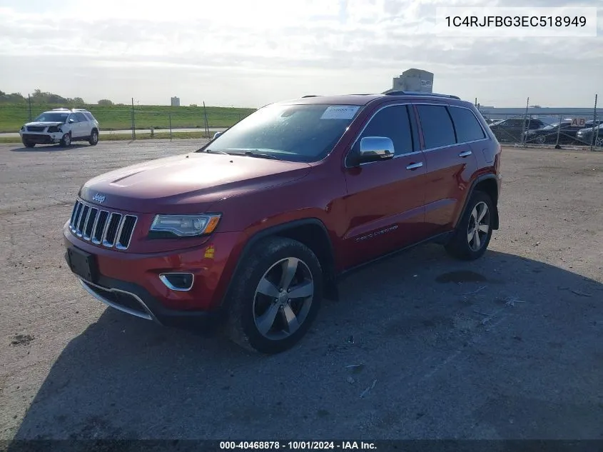 2014 Jeep Grand Cherokee Limited VIN: 1C4RJFBG3EC518949 Lot: 40468878