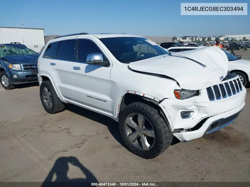 2014 Jeep Grand Cherokee Overland VIN: 1C4RJECG8EC303494 Lot: 40473340