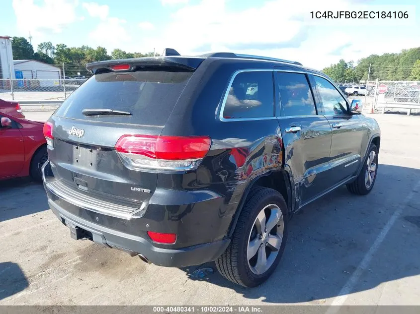 2014 Jeep Grand Cherokee Limited VIN: 1C4RJFBG2EC184106 Lot: 40480341