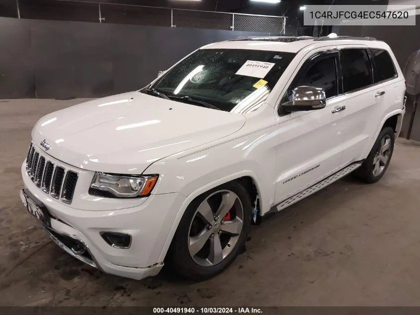 2014 Jeep Grand Cherokee Overland VIN: 1C4RJFCG4EC547620 Lot: 40491940