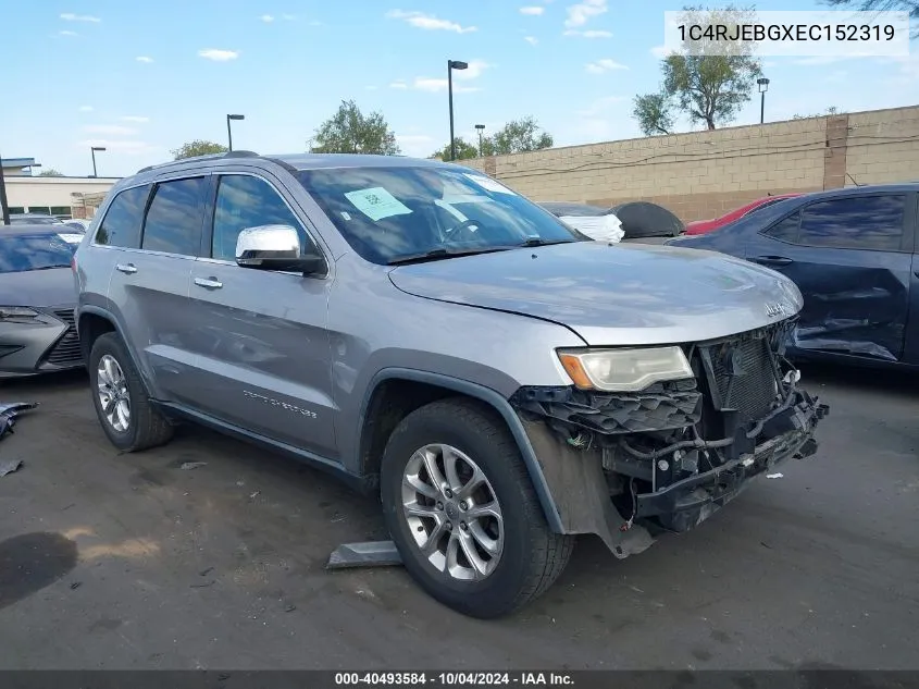 2014 Jeep Grand Cherokee Limited VIN: 1C4RJEBGXEC152319 Lot: 40493584