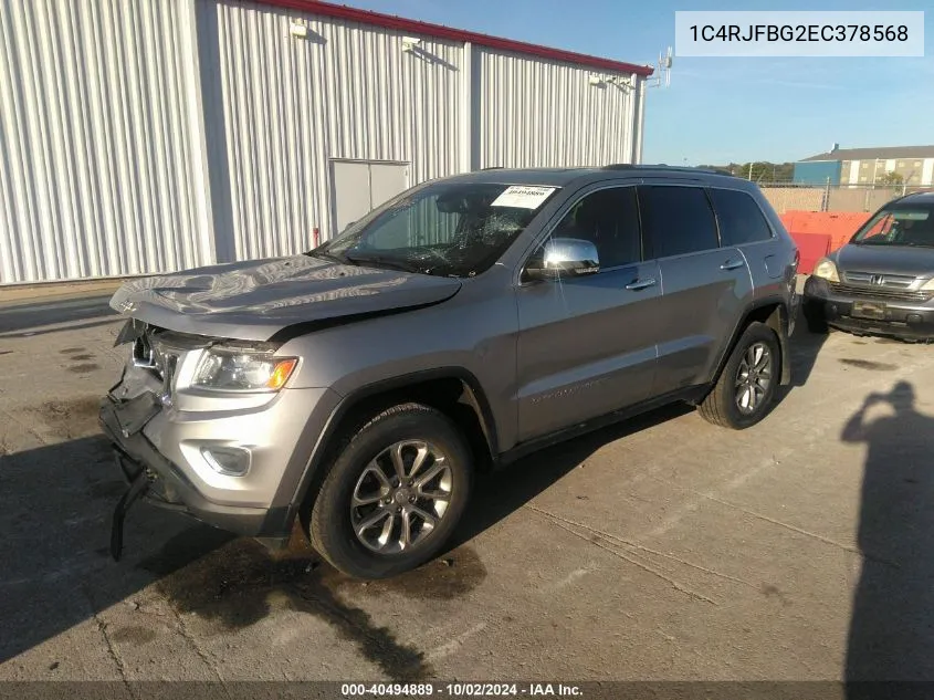 2014 Jeep Grand Cherokee Limited VIN: 1C4RJFBG2EC378568 Lot: 40494889