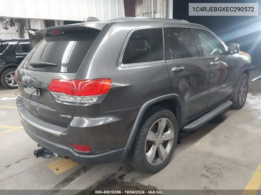 2014 Jeep Grand Cherokee Limited VIN: 1C4RJEBGXEC290572 Lot: 40518306