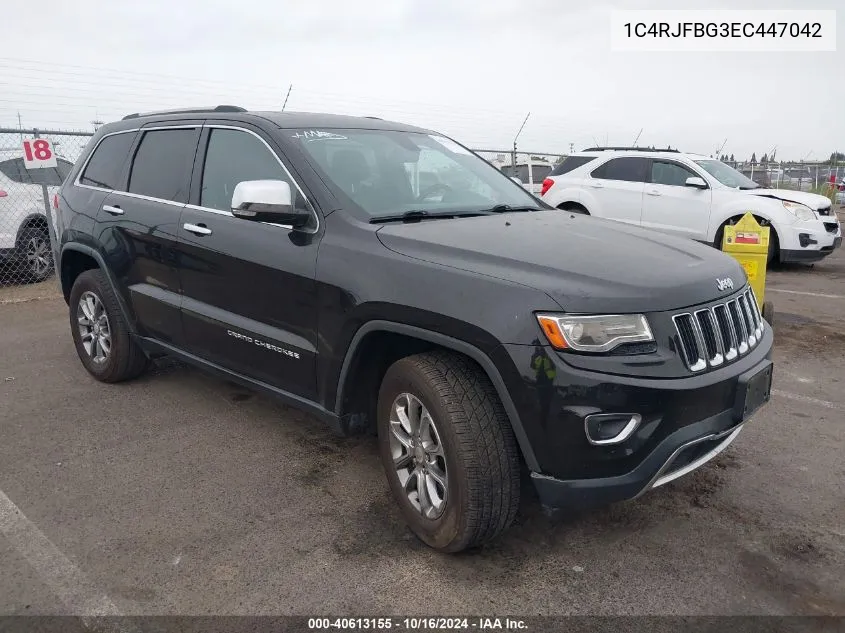 2014 Jeep Grand Cherokee Limited VIN: 1C4RJFBG3EC447042 Lot: 40613155