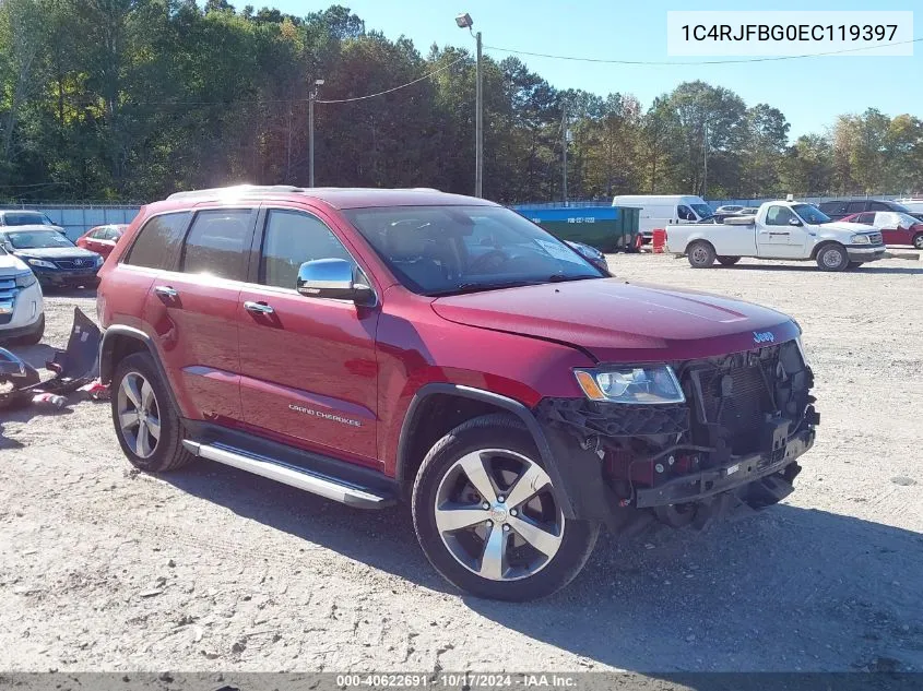 2014 Jeep Grand Cherokee Limited VIN: 1C4RJFBG0EC119397 Lot: 40622691