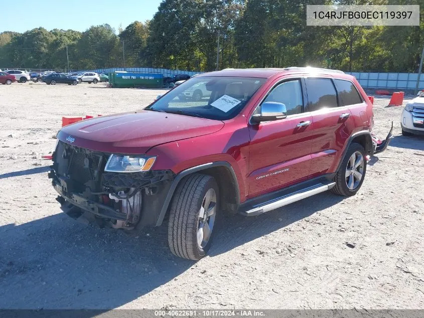 2014 Jeep Grand Cherokee Limited VIN: 1C4RJFBG0EC119397 Lot: 40622691