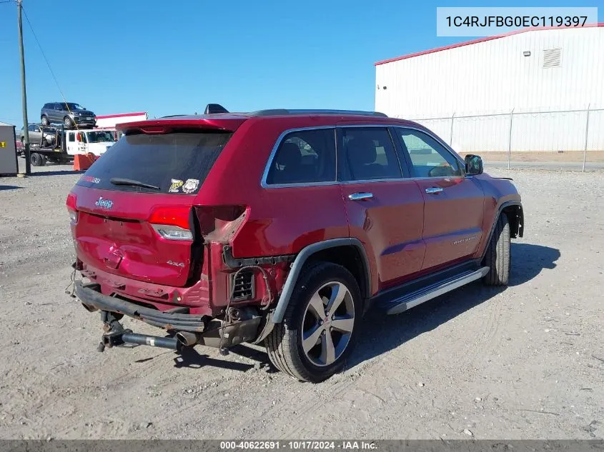 2014 Jeep Grand Cherokee Limited VIN: 1C4RJFBG0EC119397 Lot: 40622691