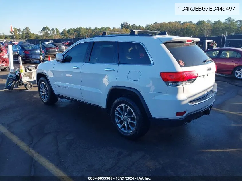 2014 Jeep Grand Cherokee Limited VIN: 1C4RJEBG7EC449497 Lot: 40633365