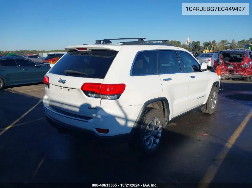 2014 Jeep Grand Cherokee Limited VIN: 1C4RJEBG7EC449497 Lot: 40633365