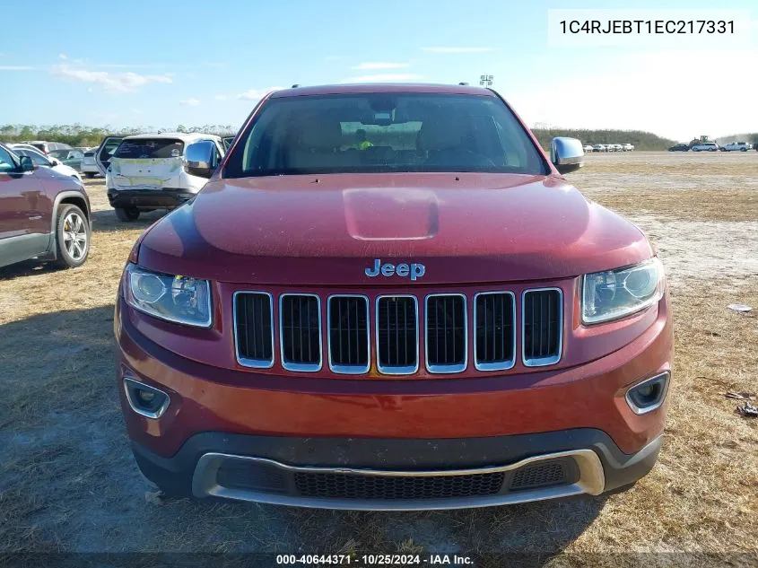 2014 Jeep Grand Cherokee Limited VIN: 1C4RJEBT1EC217331 Lot: 40644371