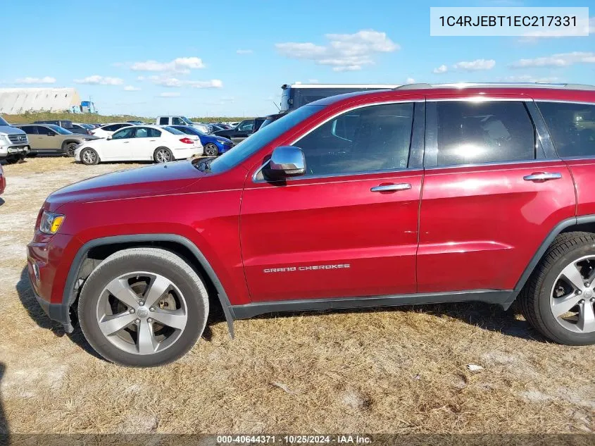 2014 Jeep Grand Cherokee Limited VIN: 1C4RJEBT1EC217331 Lot: 40644371