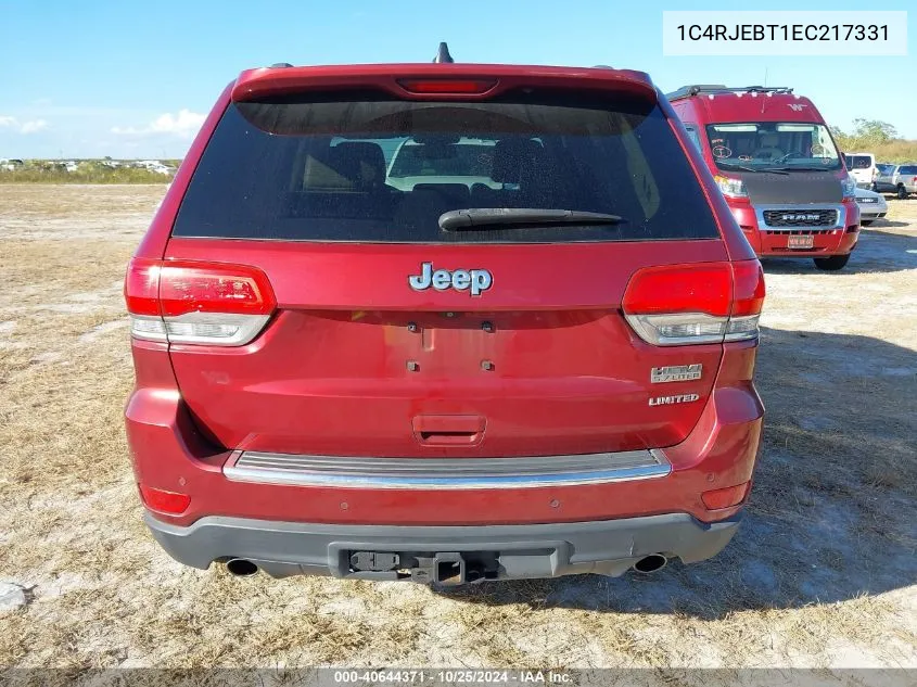 2014 Jeep Grand Cherokee Limited VIN: 1C4RJEBT1EC217331 Lot: 40644371