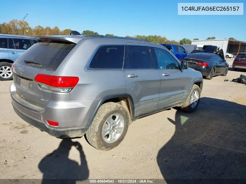 2014 Jeep Grand Cherokee Laredo VIN: 1C4RJFAG6EC265157 Lot: 40654043