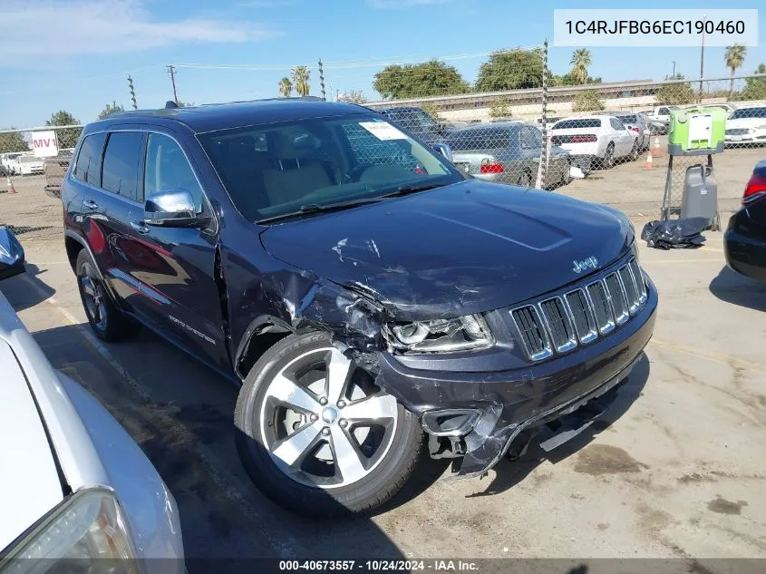 2014 Jeep Grand Cherokee Limited VIN: 1C4RJFBG6EC190460 Lot: 40673557