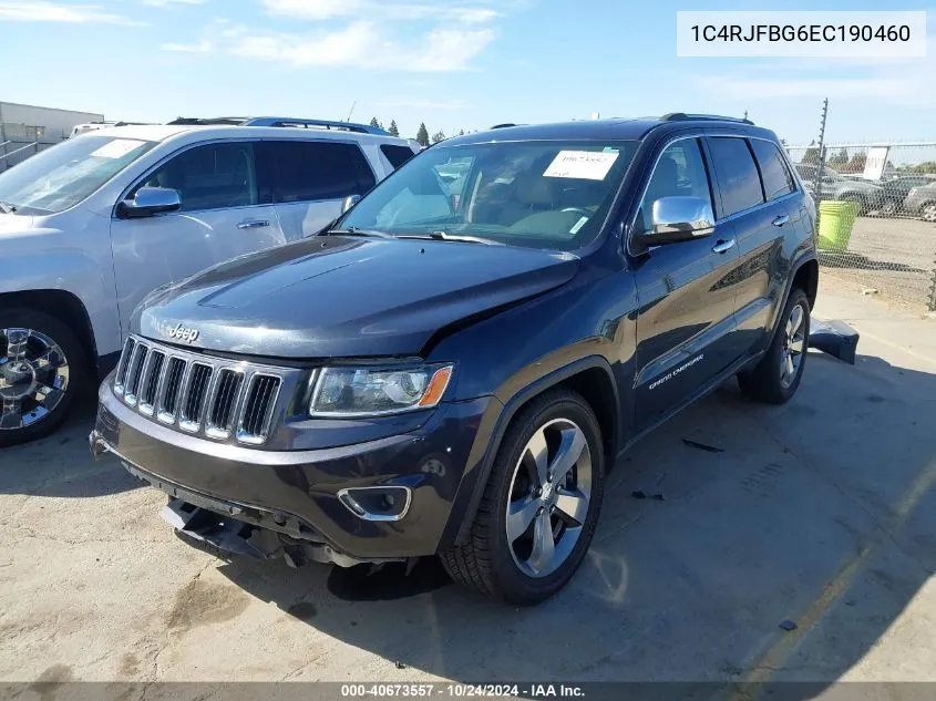 2014 Jeep Grand Cherokee Limited VIN: 1C4RJFBG6EC190460 Lot: 40673557