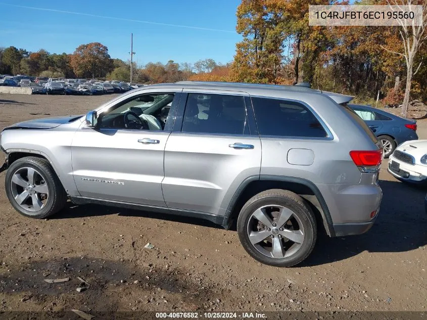 2014 Jeep Grand Cherokee Limited VIN: 1C4RJFBT6EC195560 Lot: 40676582