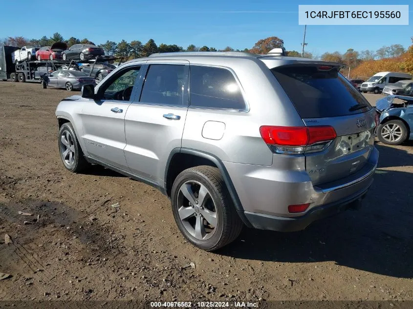 2014 Jeep Grand Cherokee Limited VIN: 1C4RJFBT6EC195560 Lot: 40676582