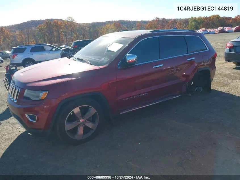 2014 Jeep Grand Cherokee Limited VIN: 1C4RJEBG1EC144819 Lot: 40689998