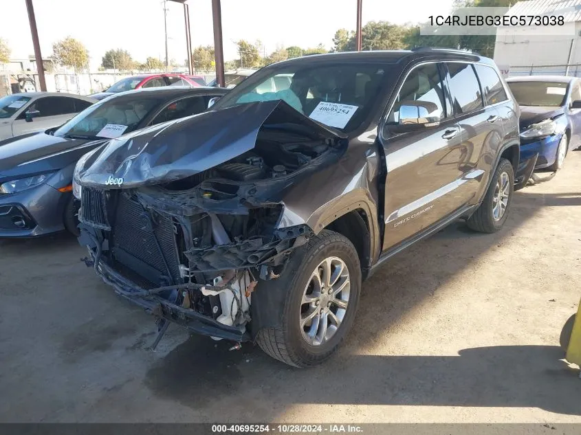 2014 Jeep Grand Cherokee Limited VIN: 1C4RJEBG3EC573038 Lot: 40695254