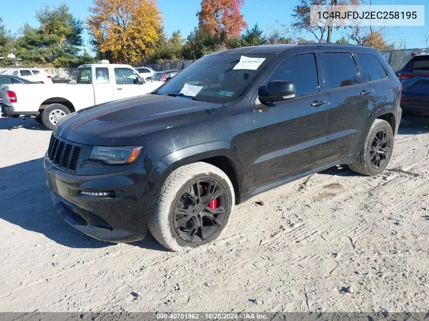 2014 Jeep Grand Cherokee Srt8 VIN: 1C4RJFDJ2EC258195 Lot: 40701962