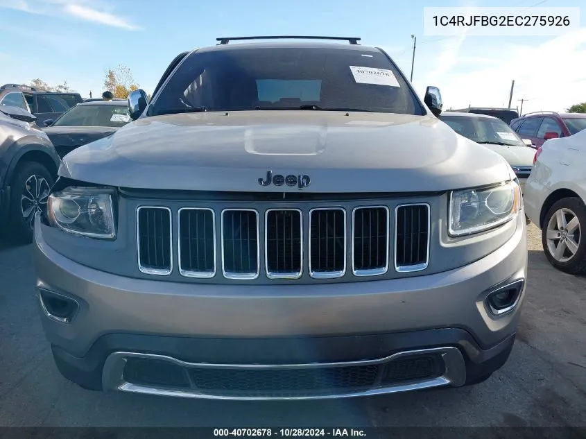 2014 Jeep Grand Cherokee Limited VIN: 1C4RJFBG2EC275926 Lot: 40702678