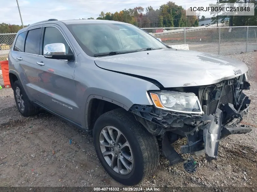 2014 Jeep Grand Cherokee Limited VIN: 1C4RJFBG9EC251848 Lot: 40715332